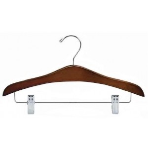 Walnut & Chrome Flat Decorative Combination Hanger